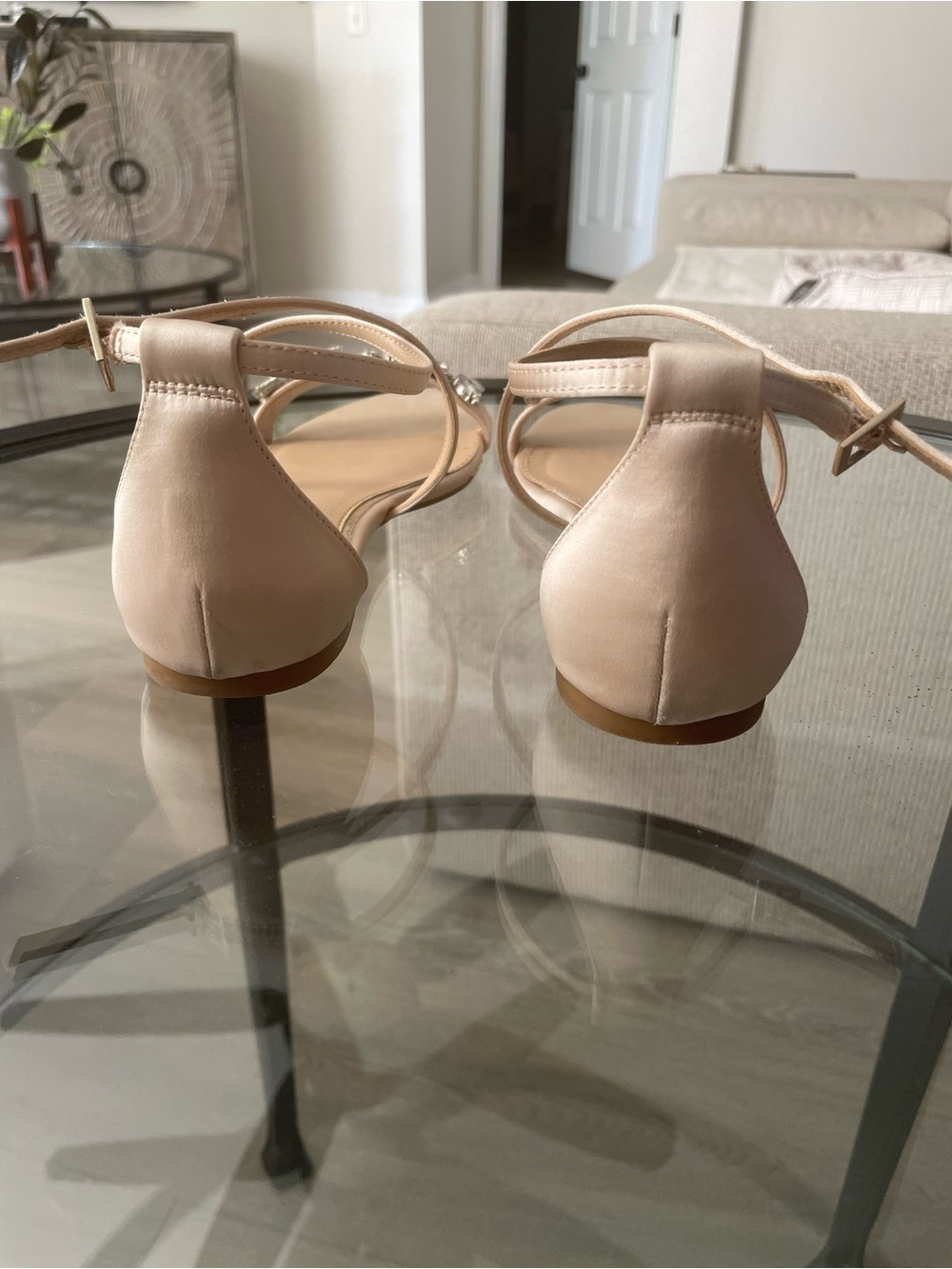 Badgley Mischka Blush Crystal-Embellished Strappy Sandals - Picture 5 of 6